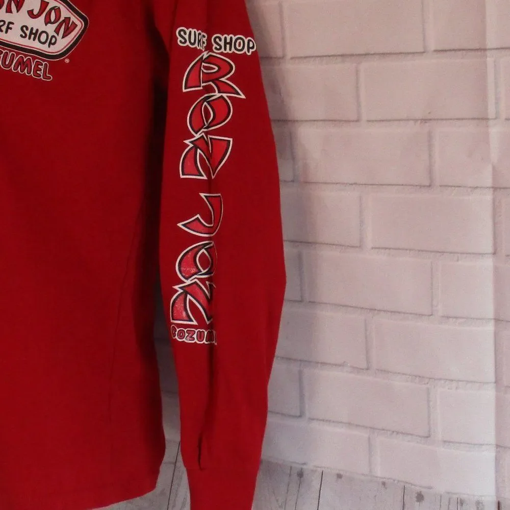 Ron Jon Surf Shop Cozumel Pullover Hoodie YOUTH Large Red